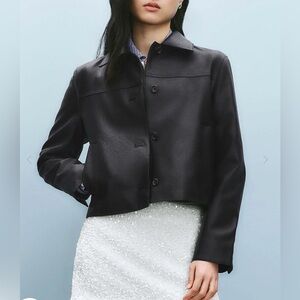 Urban Revivo Women’s Vegan Leather Jacket Black Size M